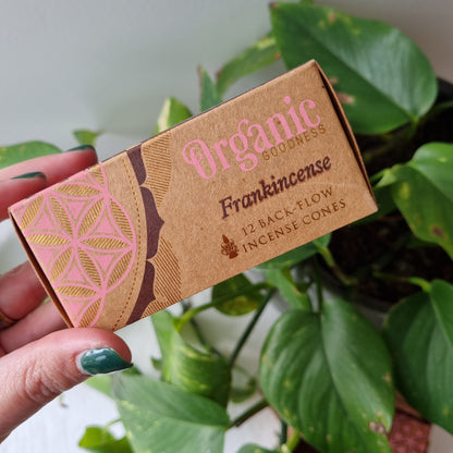 Frankincense Back-Flow Incense Cones- Organic Goodness Masala Incense - Sparrow and Fox