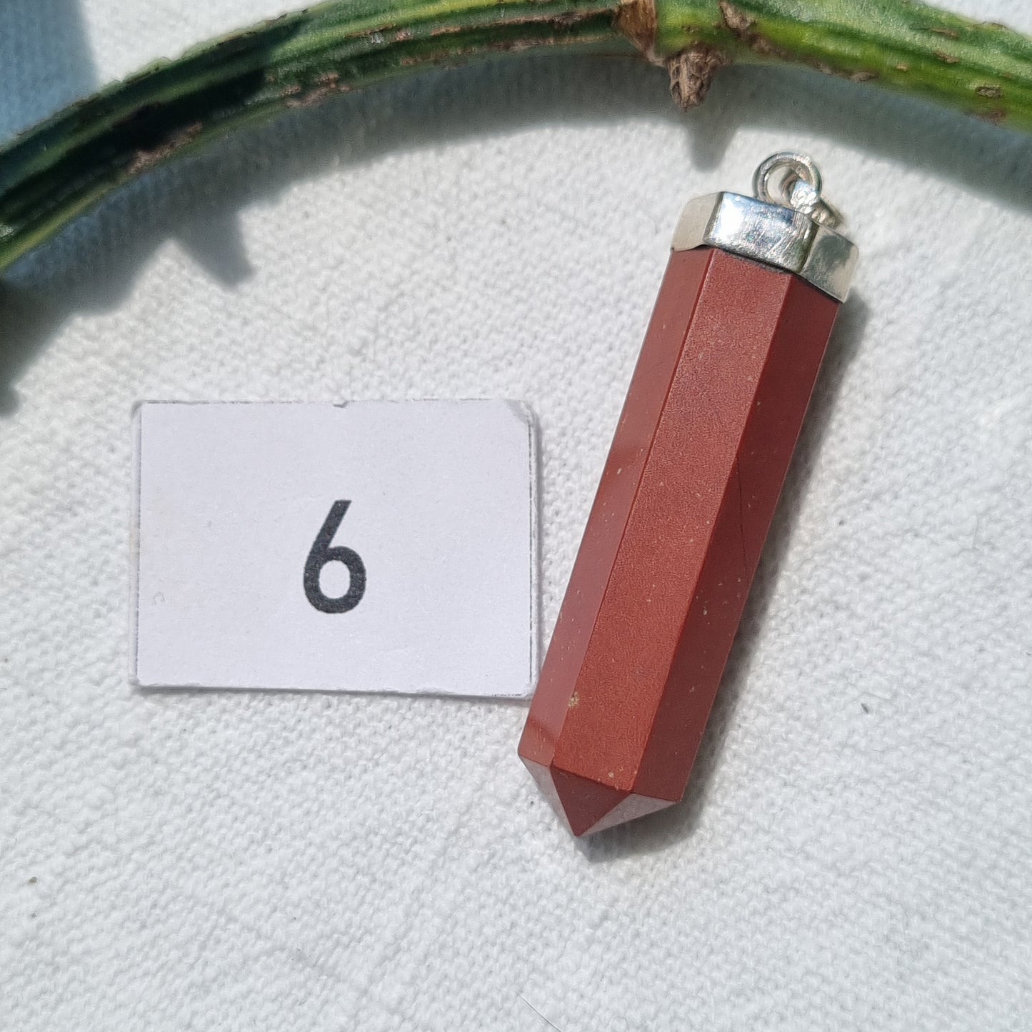 Red Jasper Point Sterling Silver Pendant - Sparrow and Fox