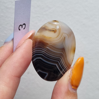 Black Agate - Dyed - Drilled Cabochon