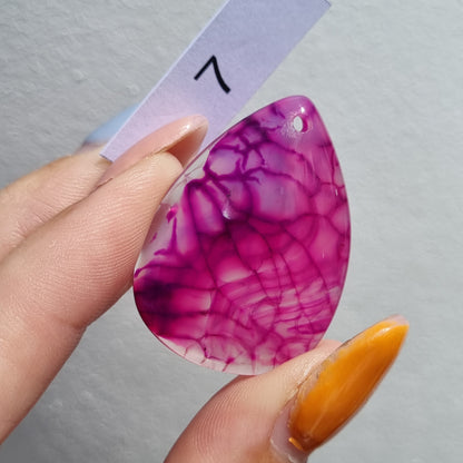 Pink & Purple Agate - Dyed - Drilled Cabochon