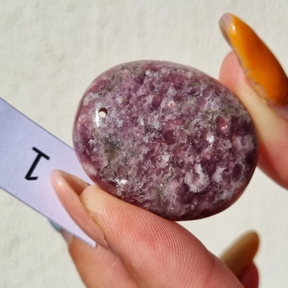 Lepidolite Mica Drilled Cabochon - Sparrow and Fox