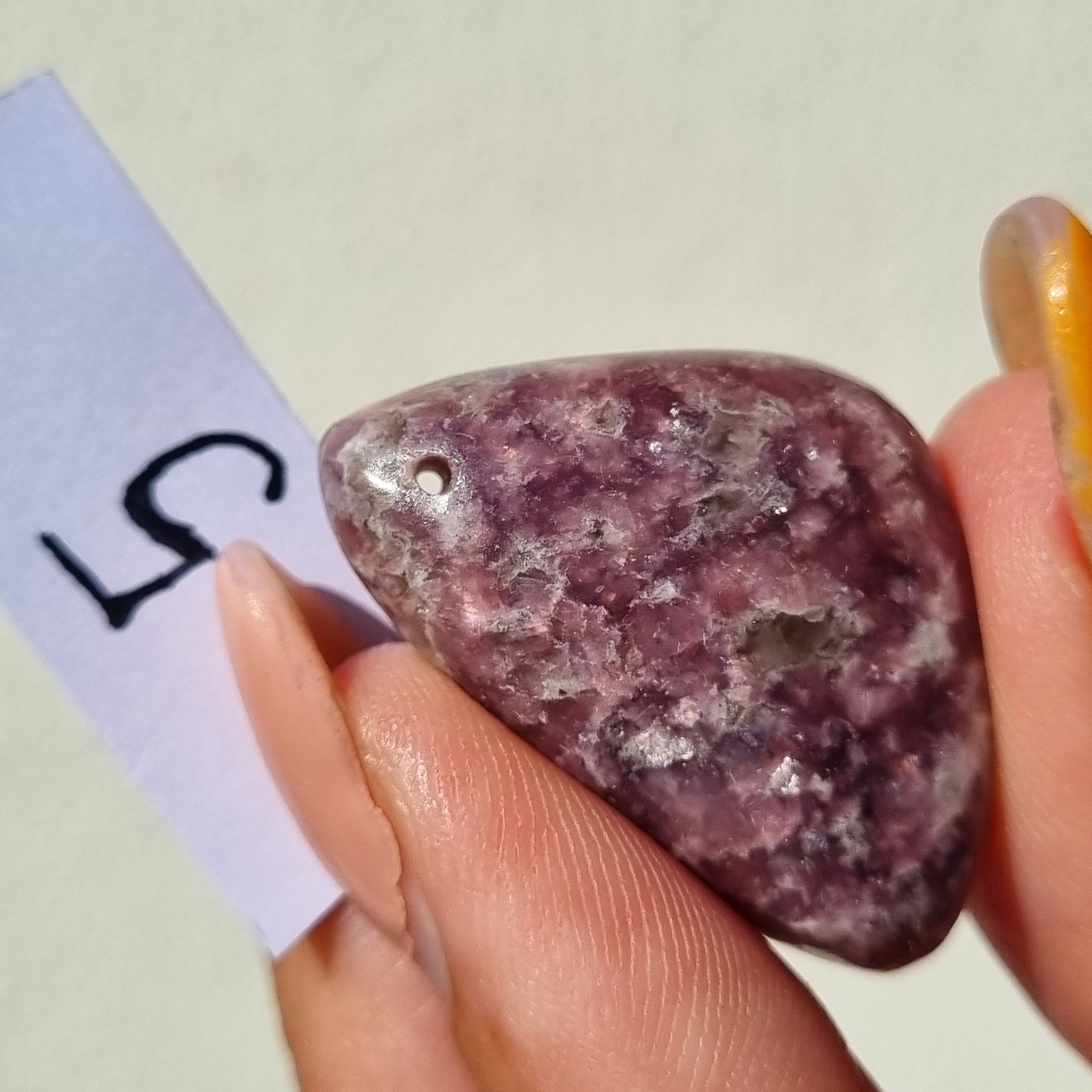 Lepidolite Mica Drilled Cabochon - Sparrow and Fox