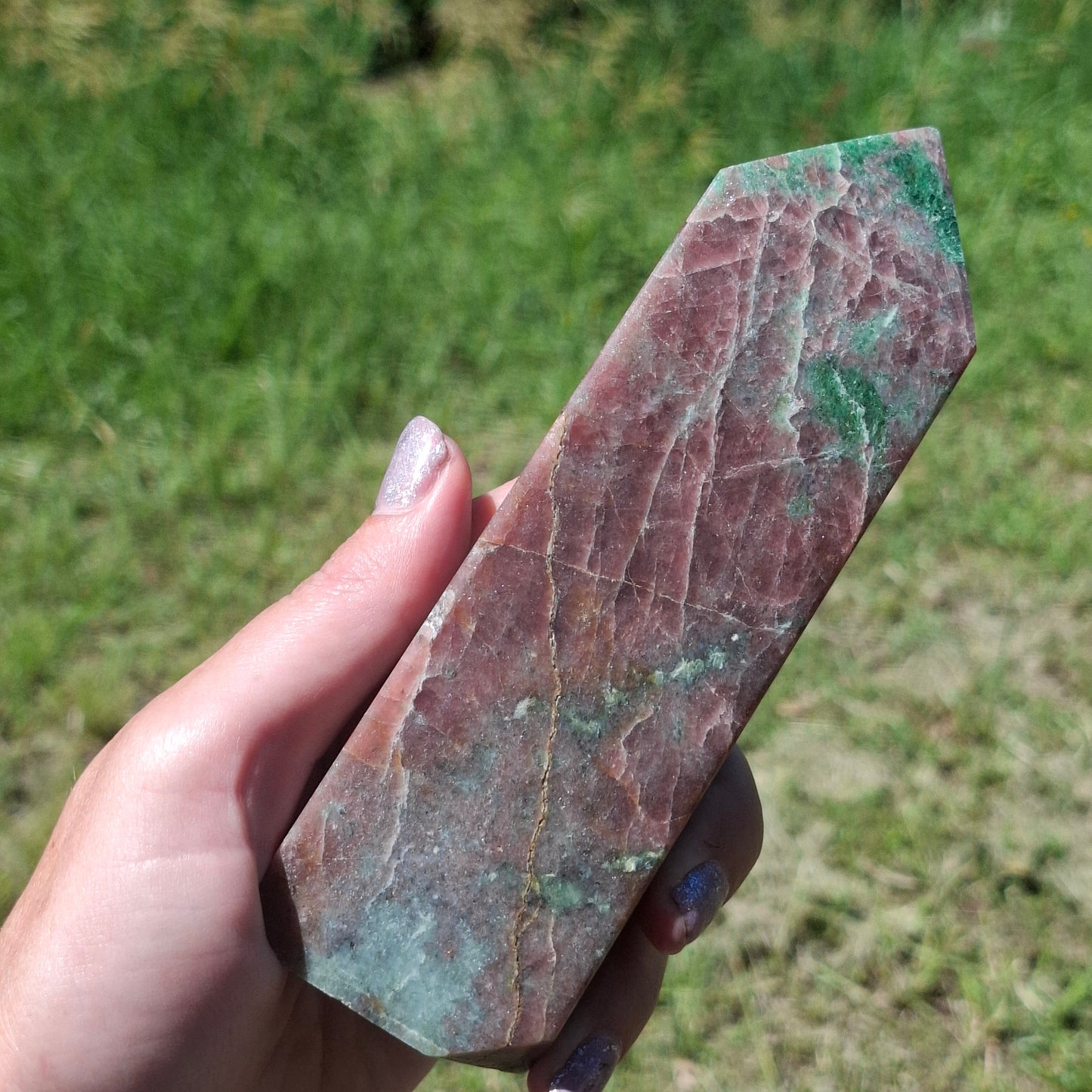 Eclogite (Omphite in Red Garnet) Tower - 621g