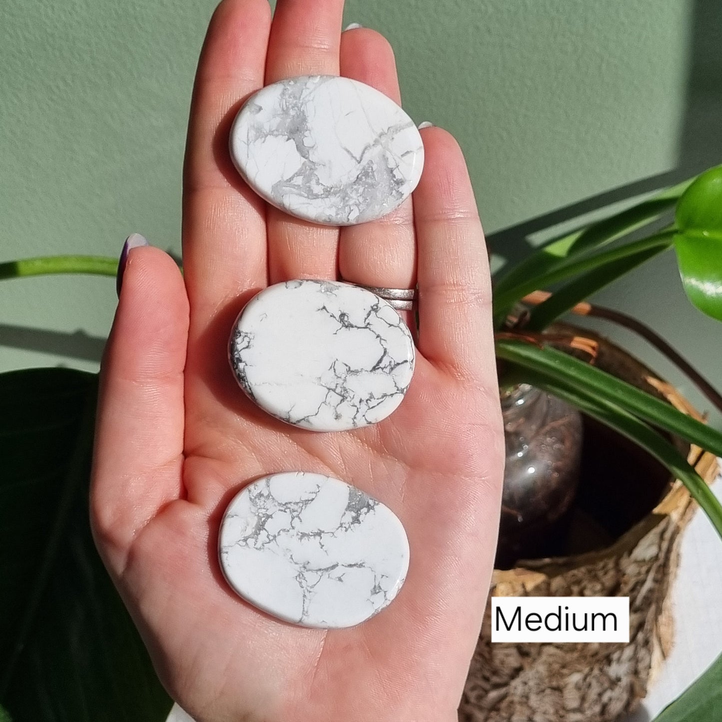 White Howlite Flat Stone