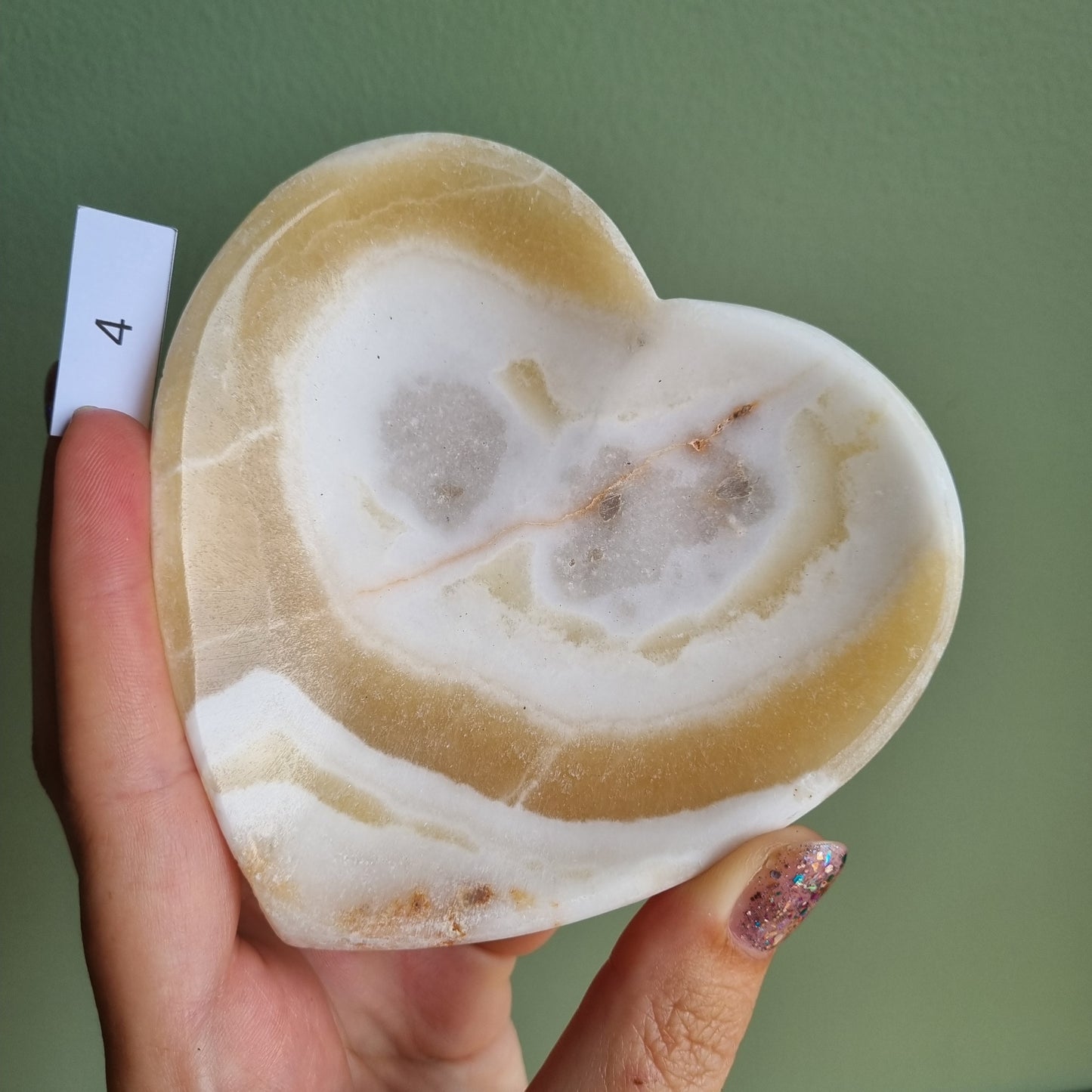 Banded Calcite Heart Bowl
