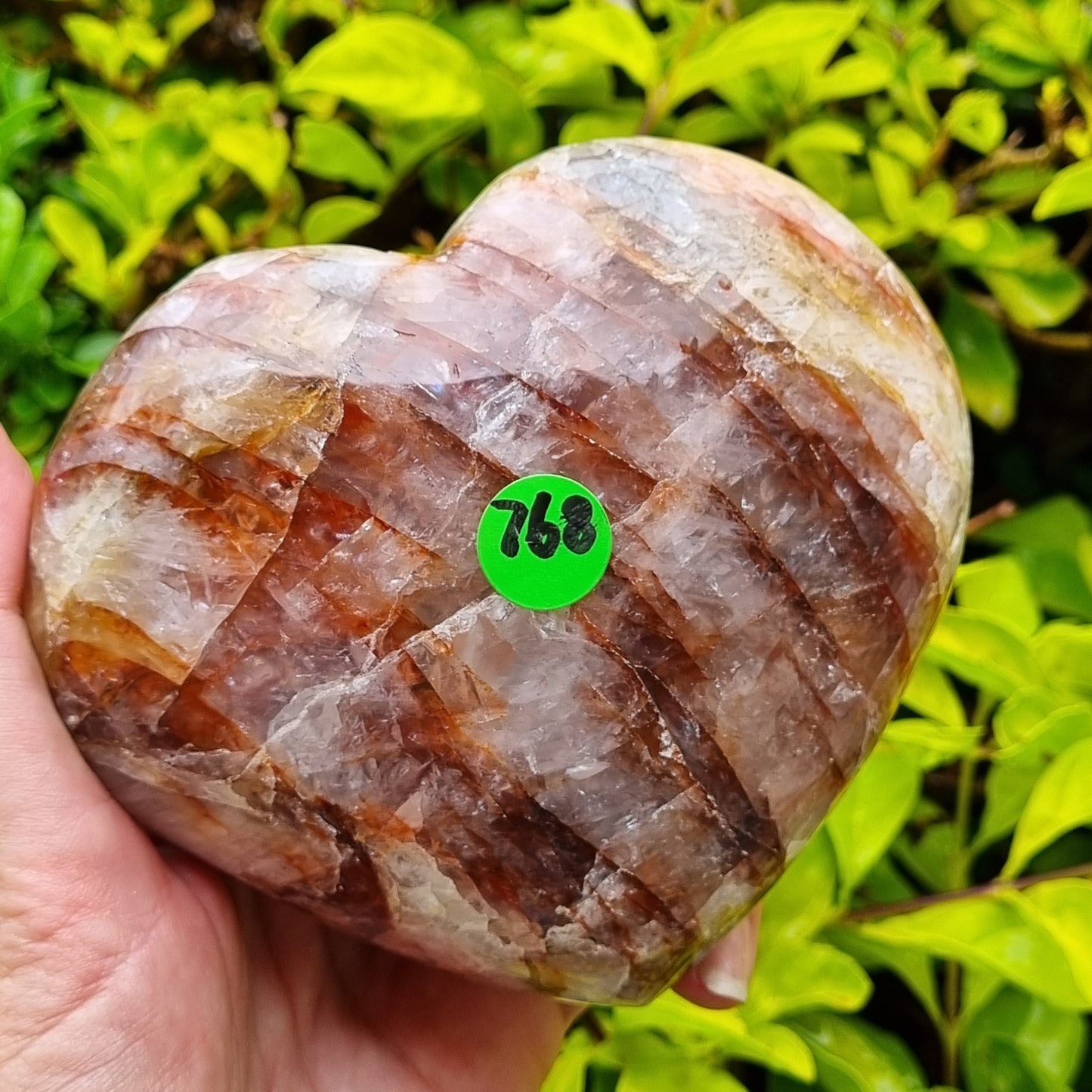 Fire Quartz Heart - Madagascar - 768g