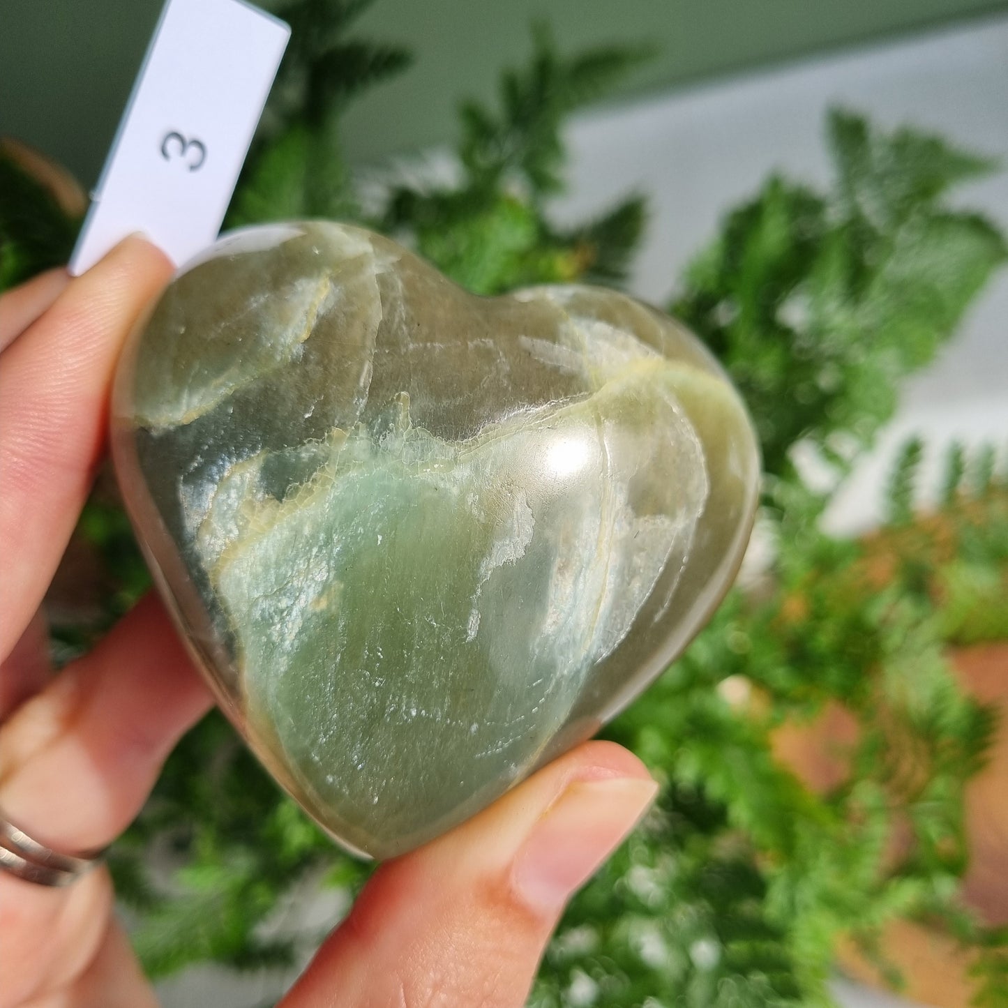 Garnierite Heart (Green Moonstone) - Madagascar