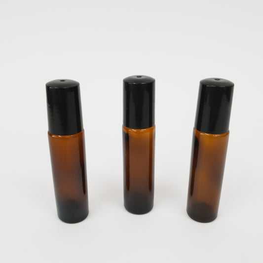 Roller Bottle - Amber Thick Glass - 10ml - Sparrow and Fox