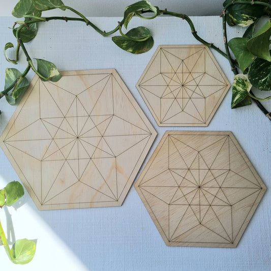 Hexagon - Sacred Geometry Grid - Sparrow and Fox