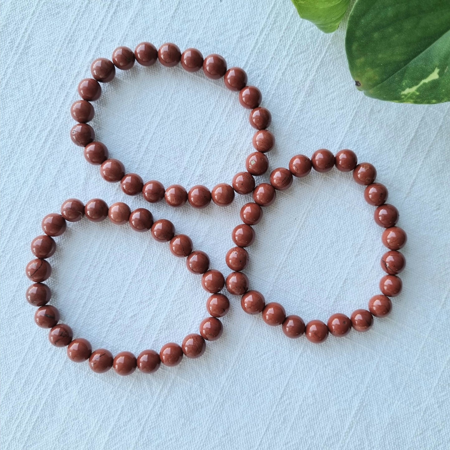 Red Jasper Round Bead Bracelet - 8mm - Sparrow and Fox