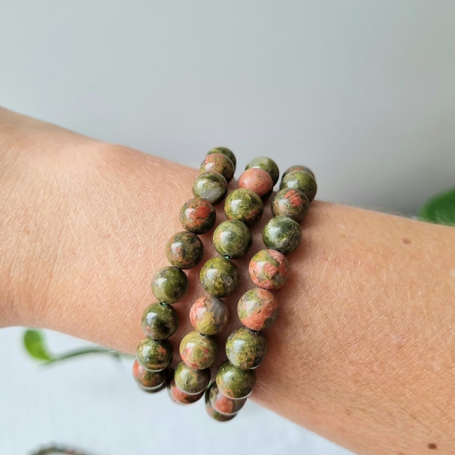 Unakite Round Bead bracelet - 8mm - Sparrow and Fox