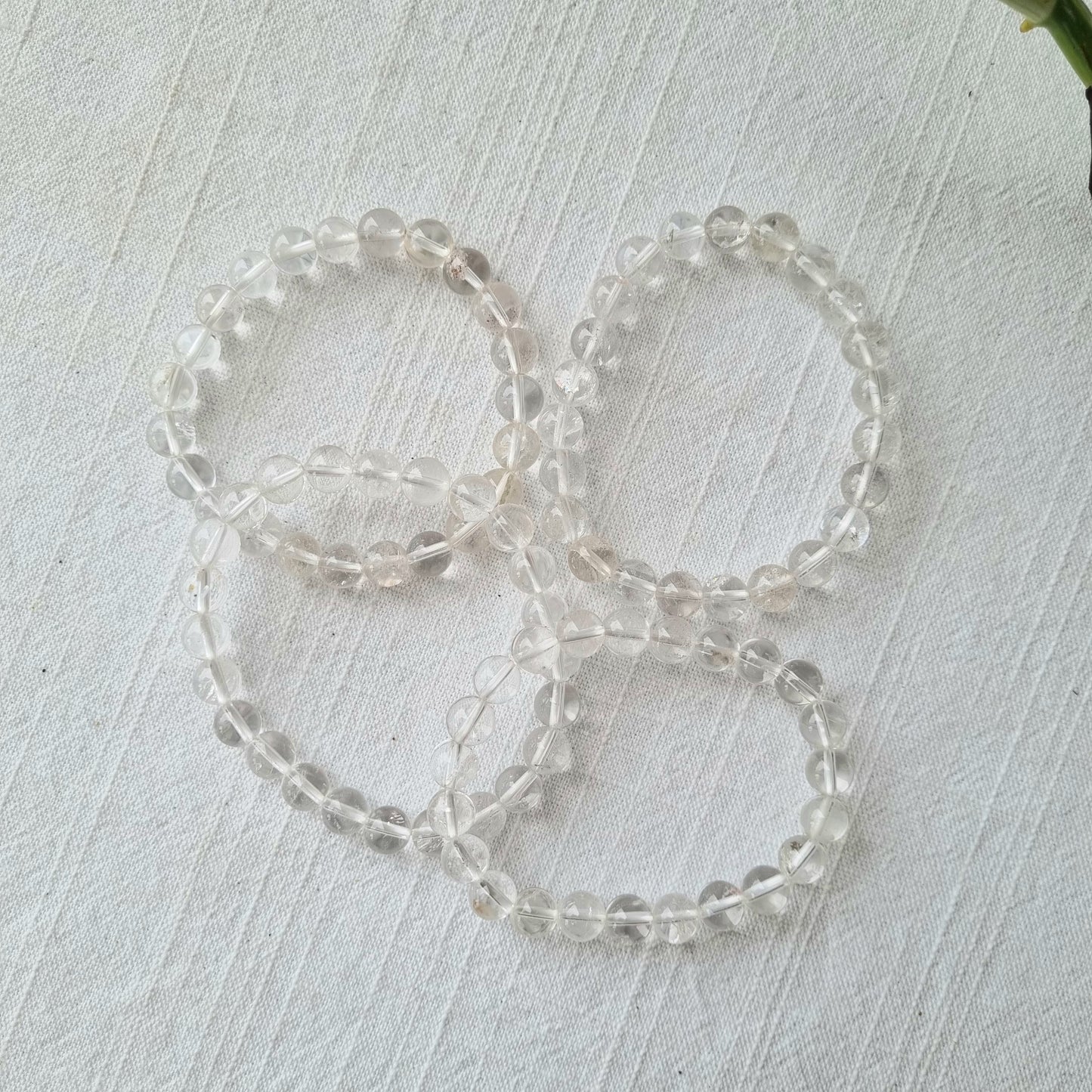 Clear Quartz Round Bead Bracelet - 8mm - Sparrow and Fox
