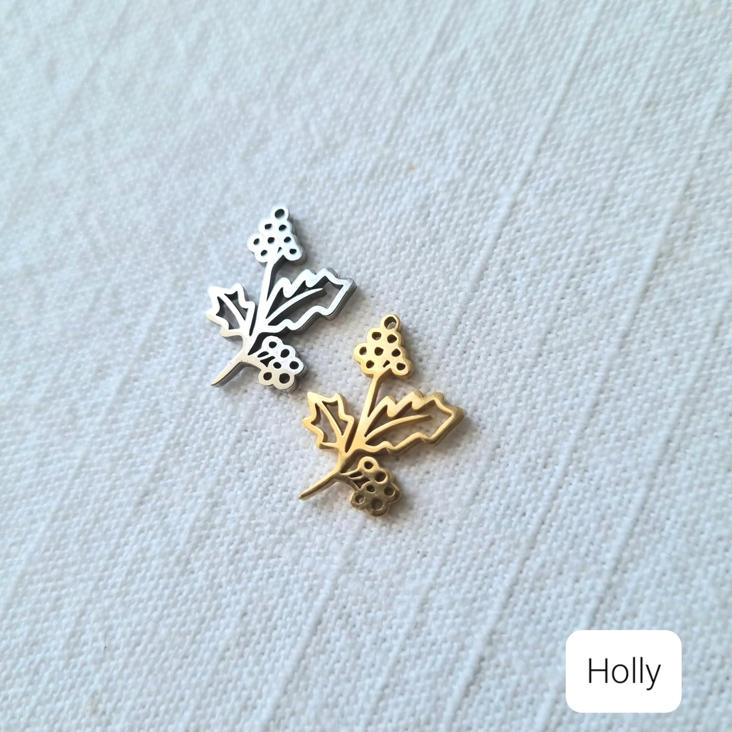 Birth Flower Charm - Stainless Steel - Sparrow and Fox