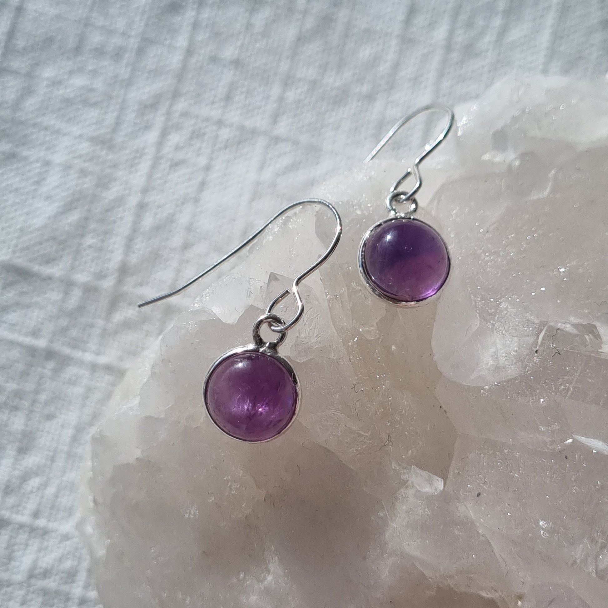 Amethyst sterling silver earrings - Sparrow and Fox