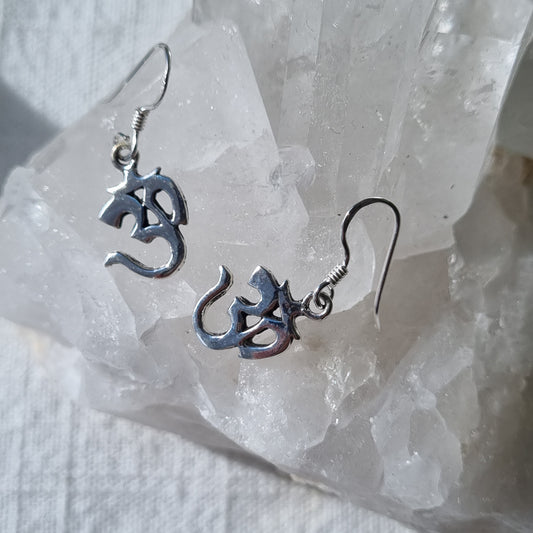 Ohm Charm Sterling Silver Earrings - Sparrow and Fox