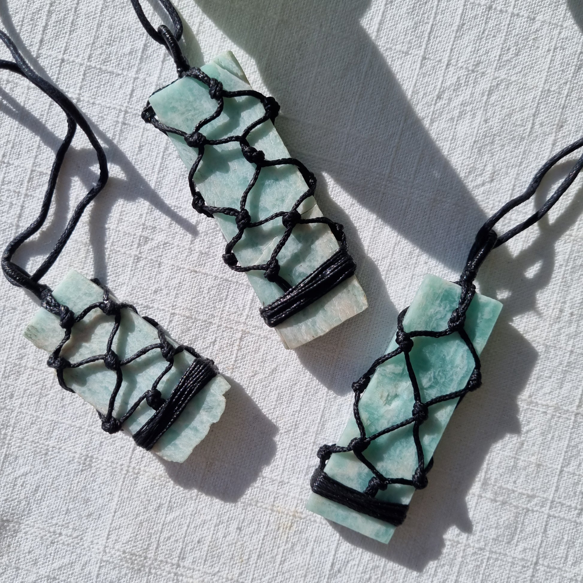 Amazonite Macrame Necklace - Sparrow and Fox