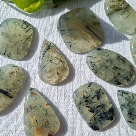 Prehnite Drilled Cabochon - Sparrow and Fox