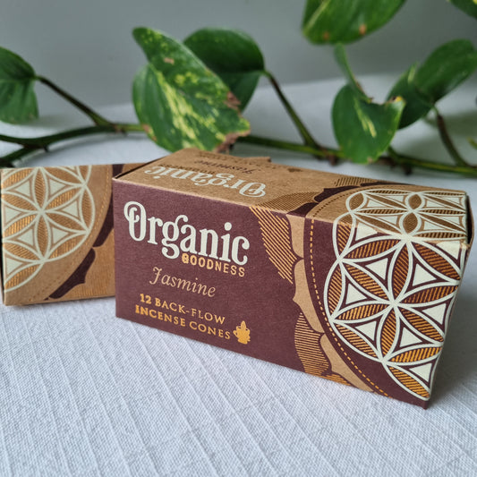 Jasmine Back-Flow Incense Cones - Organic Goodness Masala Incense - Sparrow and Fox