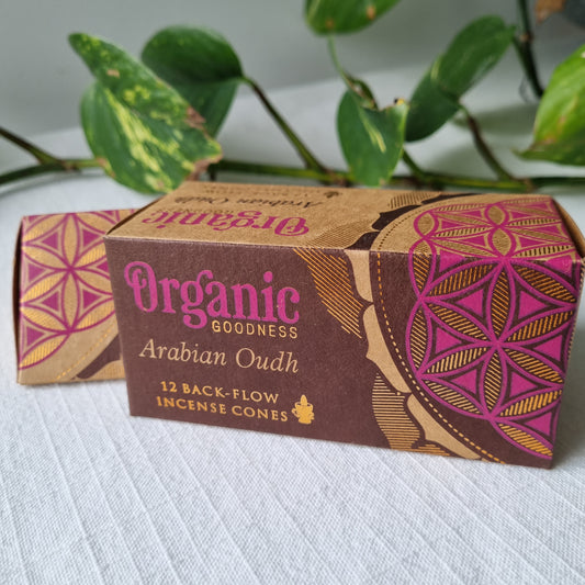 Arabian Oudh Back-Flow Incense Cones - Organic Goodness Masala Incense - Sparrow and Fox