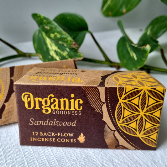 Sandalwood Back-Flow Incense Cones - Organic Goodness Masala Incense - Sparrow and Fox
