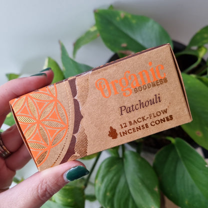 Patchouli Back-Flow Incense Cones - Organic Goodness Masala Incense - Sparrow and Fox
