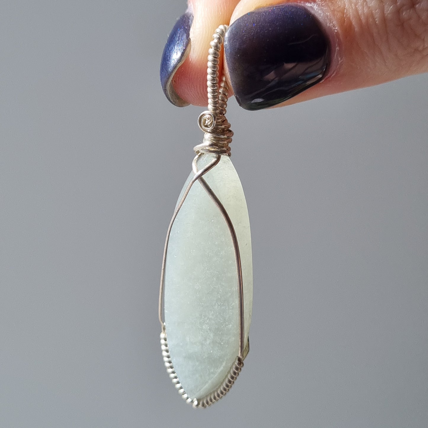 Green Aventurine Flat Cabochon Sterling Pendant – Ray of Sunshine - Sparrow and Fox