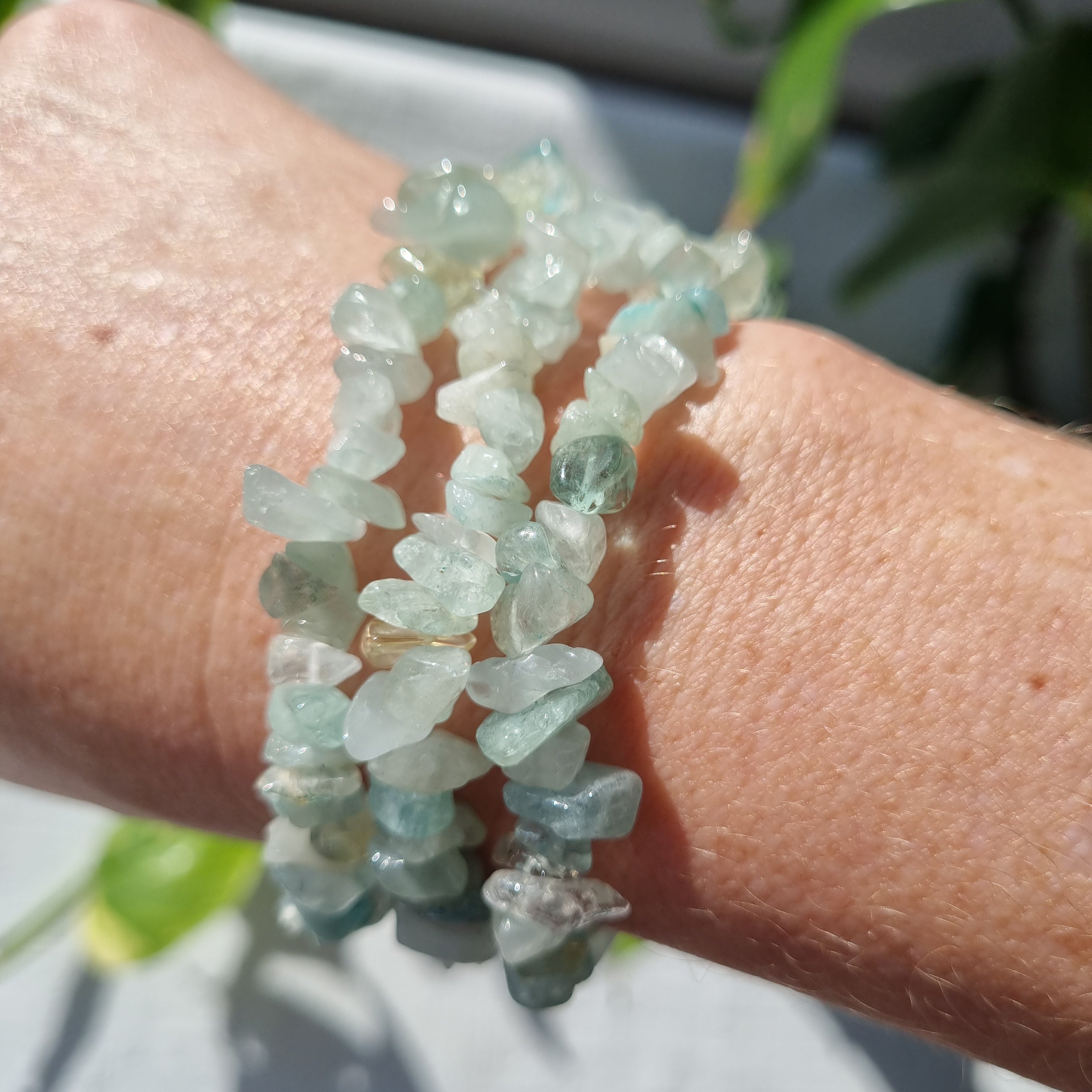 Aquamarine chip bracelet discount