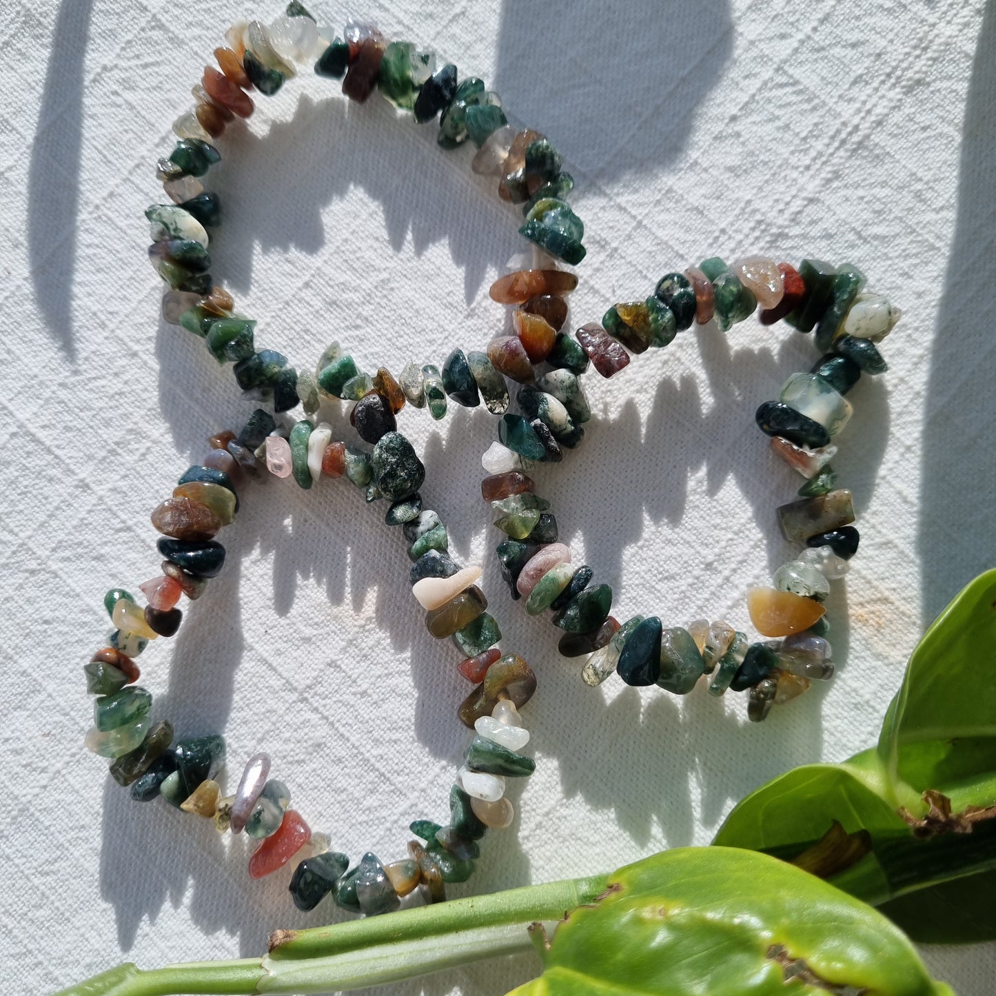 Moss Agate Chip Bracelet - Sparrow and Fox
