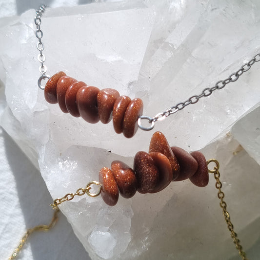 Goldstone Chip Necklace - Sparrow and Fox