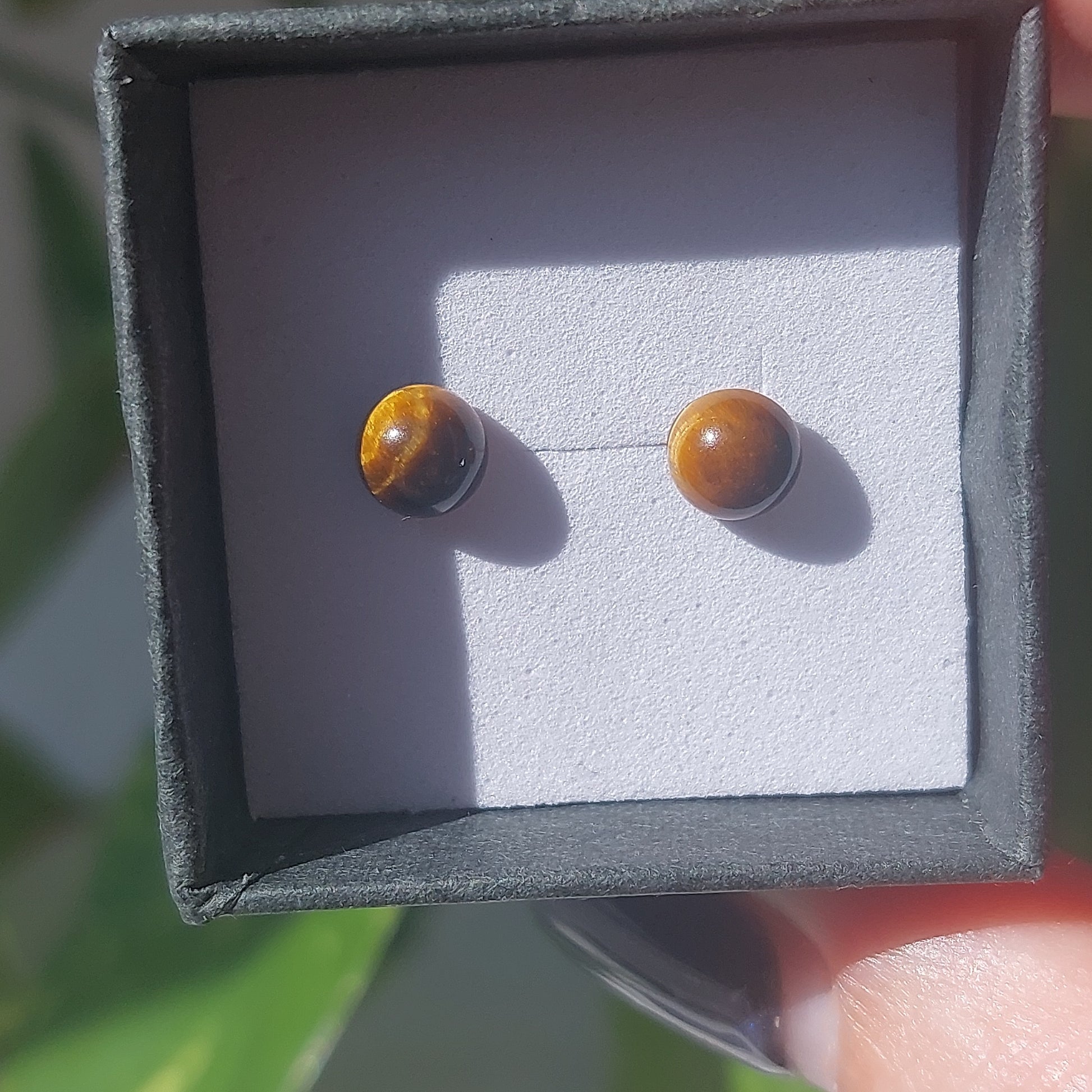 Tigers Eye Crystal Cabochon Earrings - Sparrow and Fox
