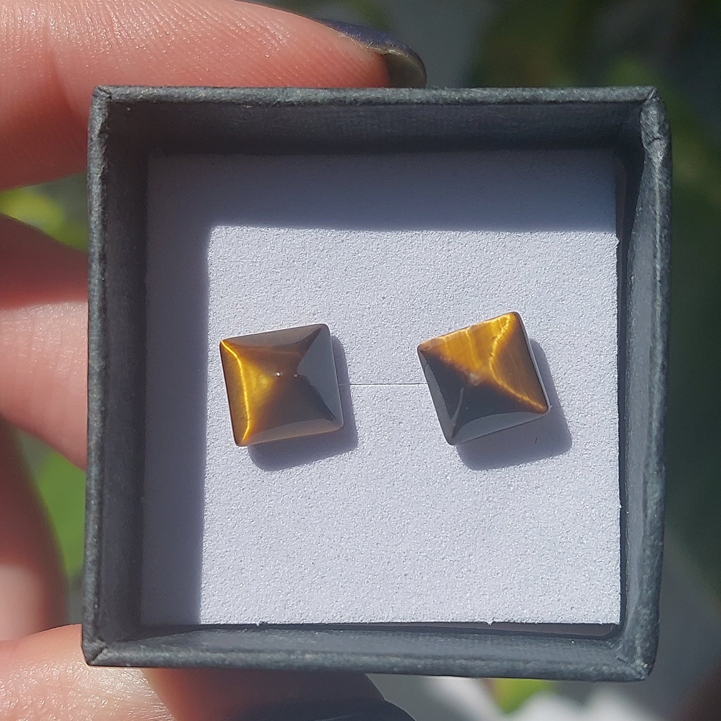 Tigers Eye Crystal Cabochon Earrings - Sparrow and Fox