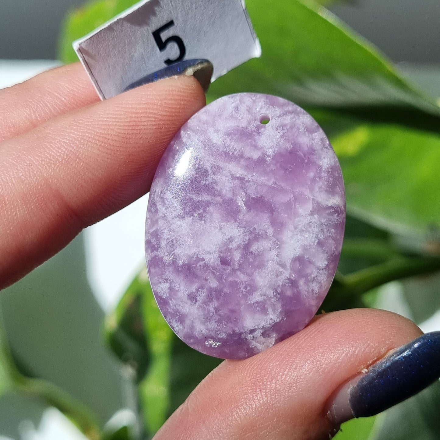 Lepidolite Drilled Cabochon - Sparrow and Fox