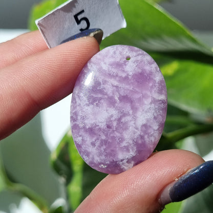 Lepidolite Drilled Cabochon - Sparrow and Fox