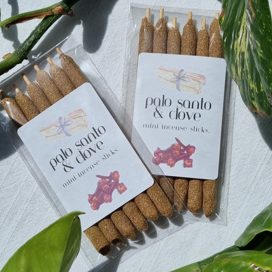 Clove & Palo Santo Mini Incense Sticks - 6 Pack - Sparrow and Fox