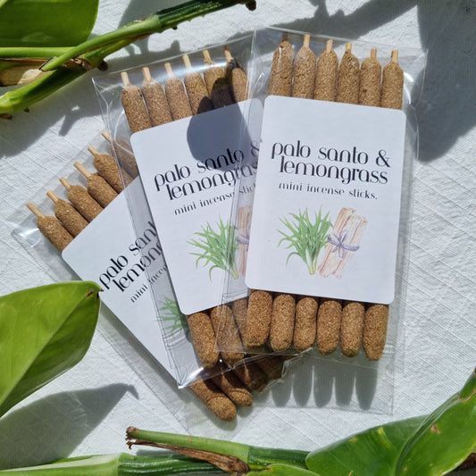 Lemograss & Palo Santo Mini Incense Sticks - 6 Pack - Sparrow and Fox