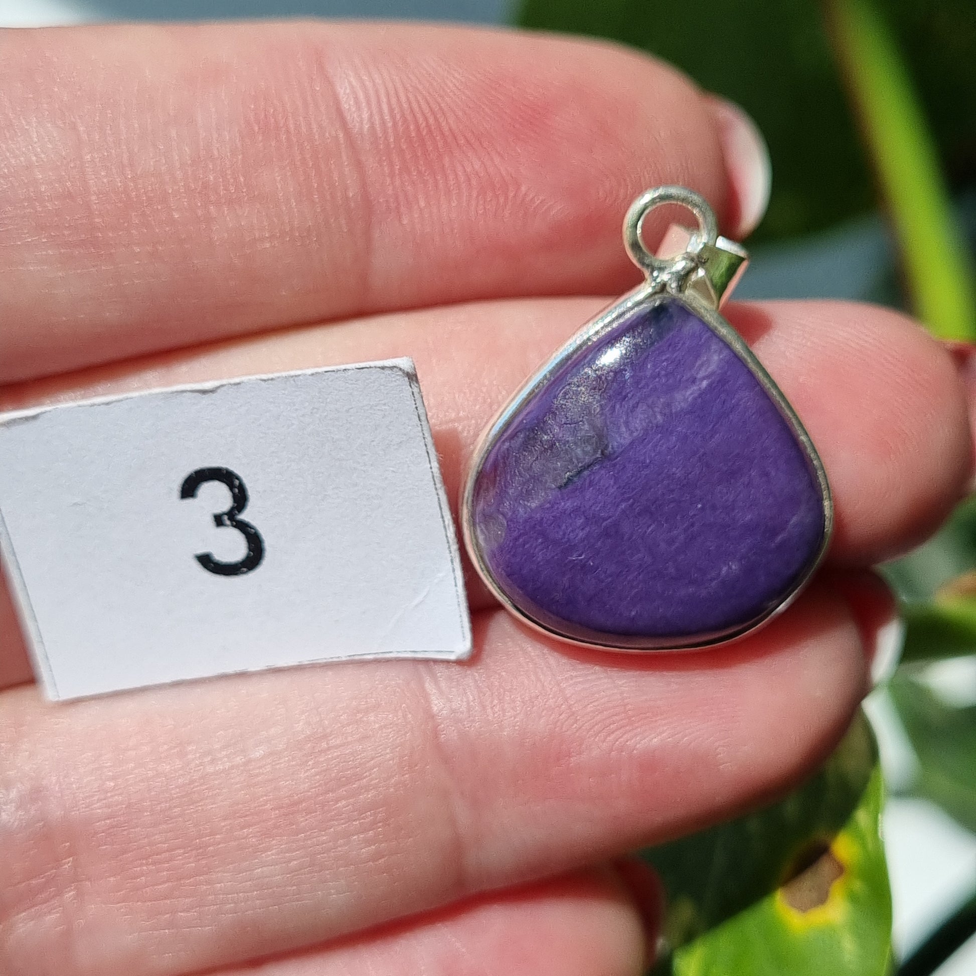 Charoite Cabochon Sterling Silver Pendant - Sparrow and Fox