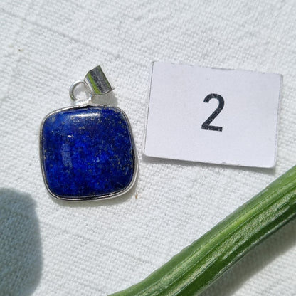Lapis Lazuli Cabochon Sterling Silver Pendant - Sparrow and Fox