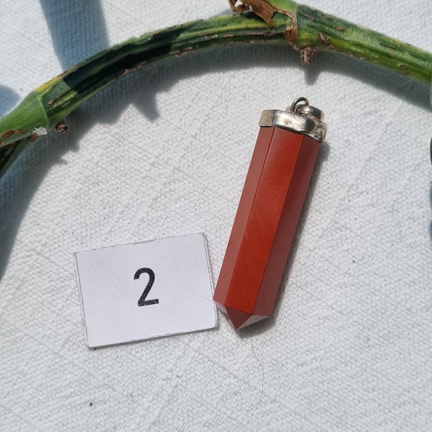 Red Jasper Point Sterling Silver Pendant - Sparrow and Fox