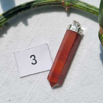 Red Jasper Point Sterling Silver Pendant - Sparrow and Fox