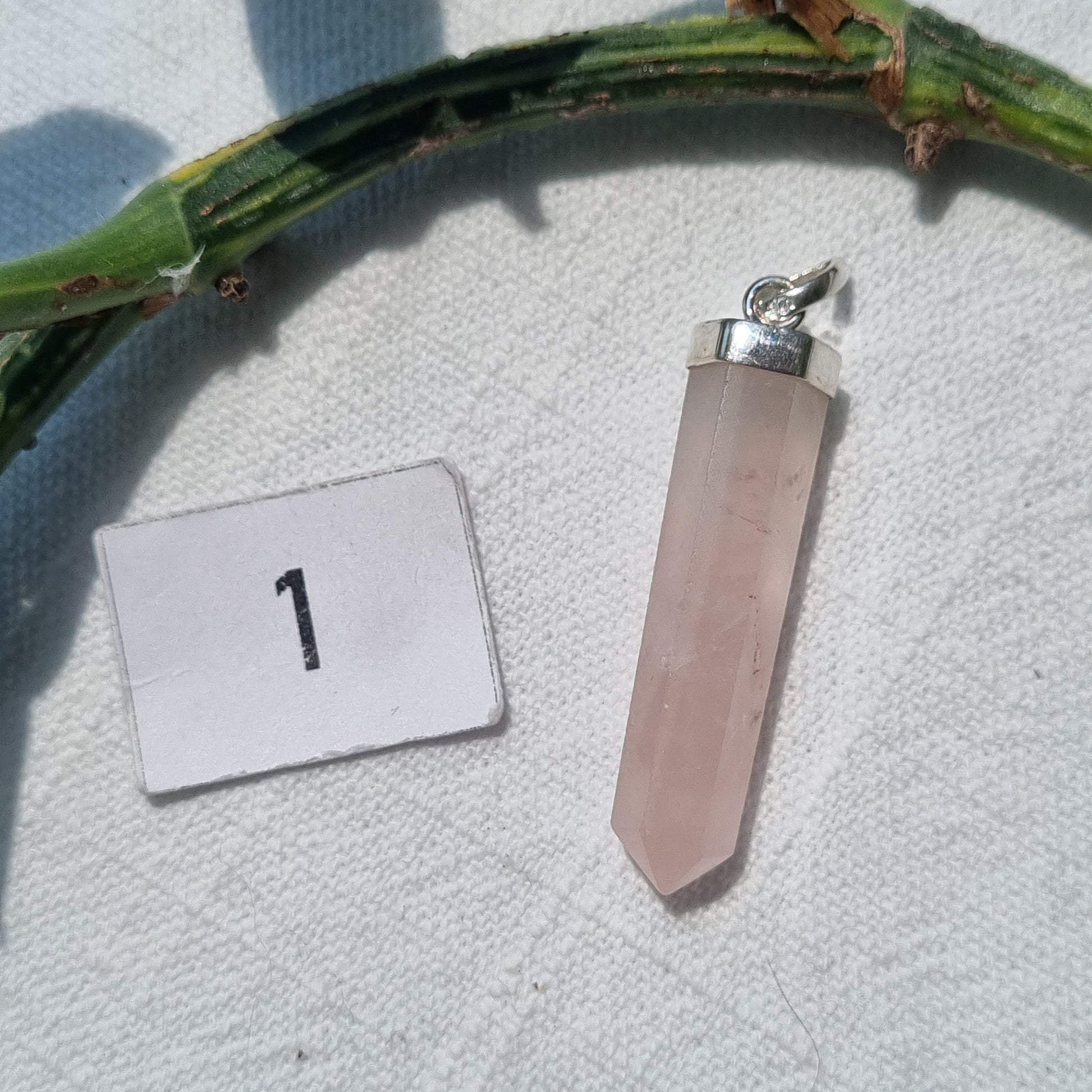 Rose Quartz Point Sterling Silver Pendant - Sparrow and Fox
