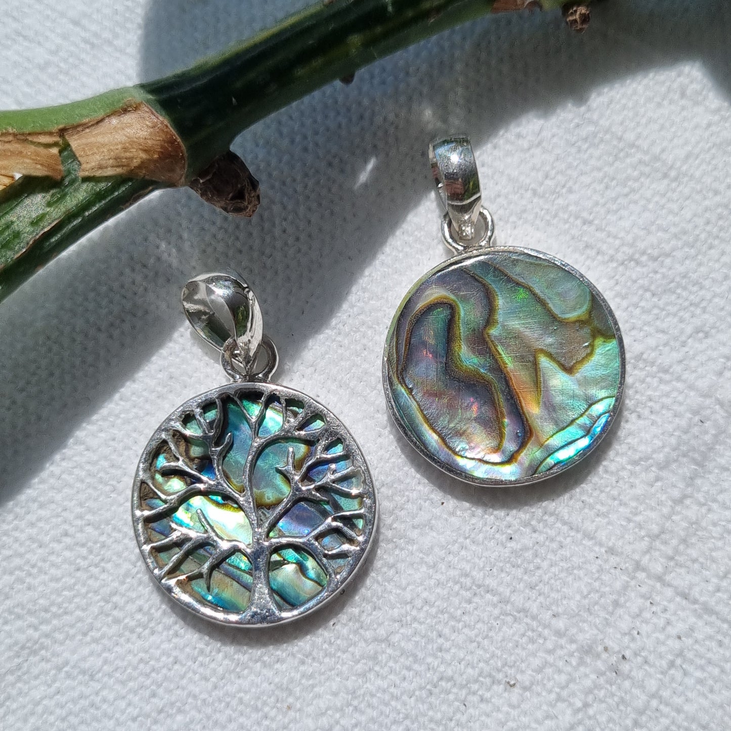 Tree of Life Sterling Silver & Shell Pendant - Sparrow and Fox