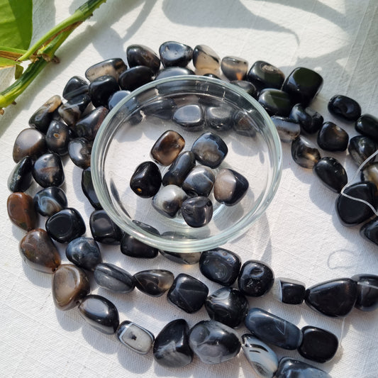 Black Agate Beads - 13-20mm - Sparrow and Fox