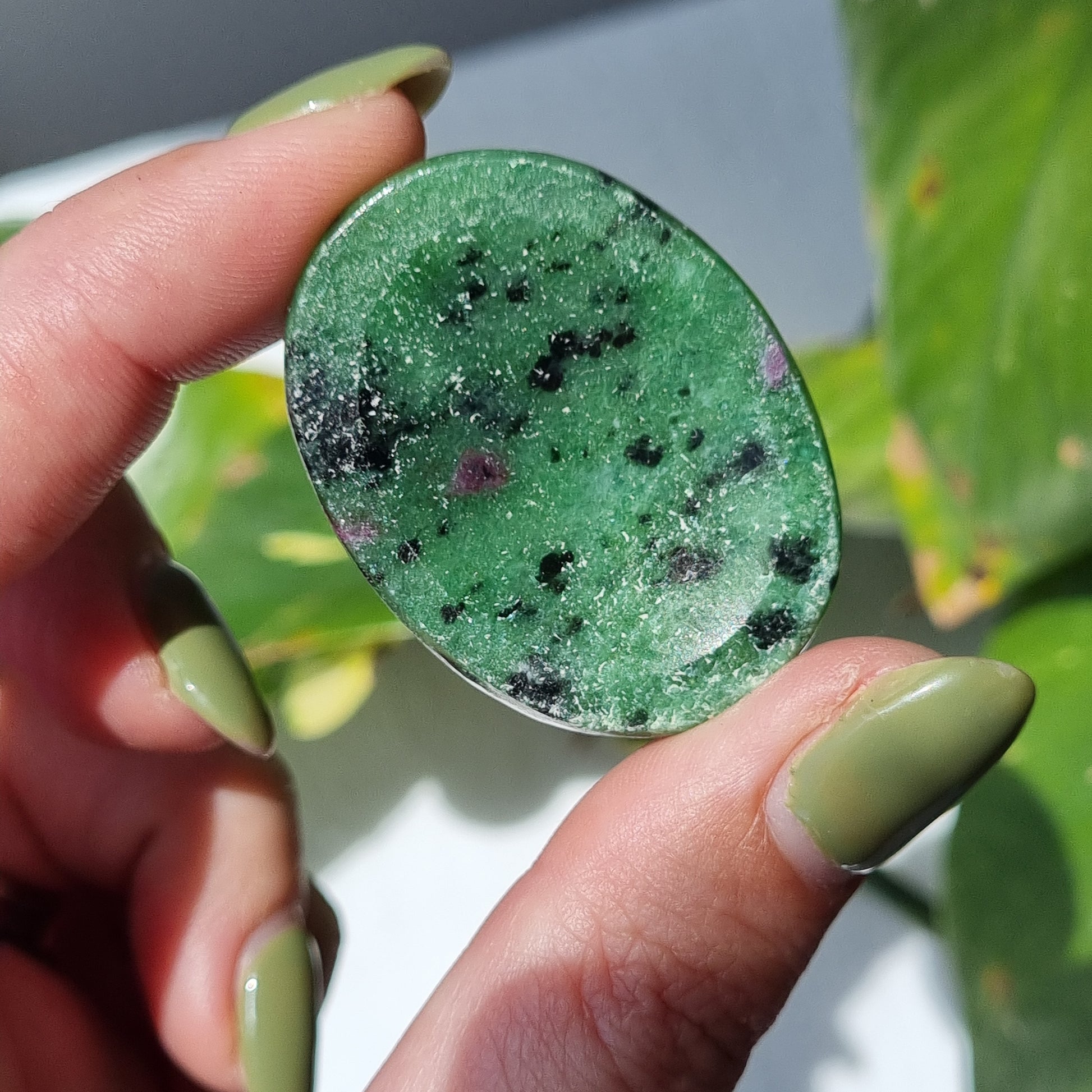 Ruby Zoisite Worry Stone - Sparrow and Fox