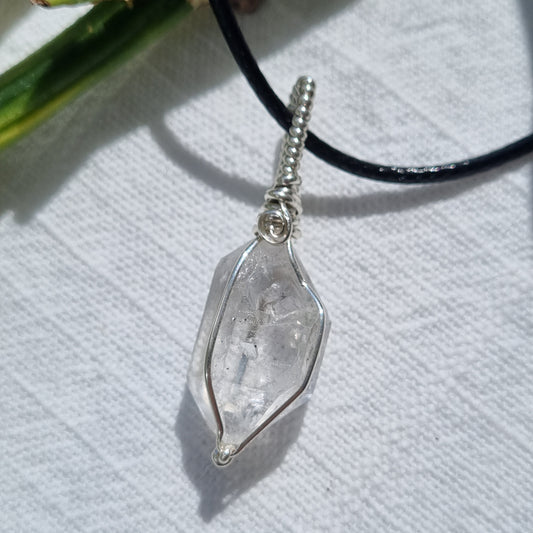 Herkimer Diamond Silver Pendant – Ray of Sunshine - Sparrow and Fox