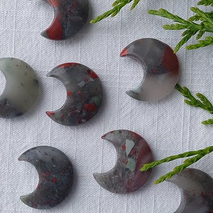 African Bloodstone (Seftonite) Moon - Mini - Sparrow and Fox