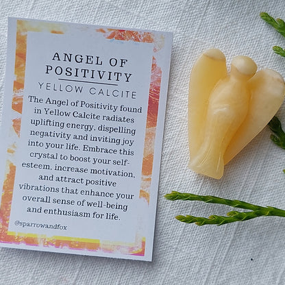 Angel of Positivity - Yellow Calcite - Sparrow and Fox