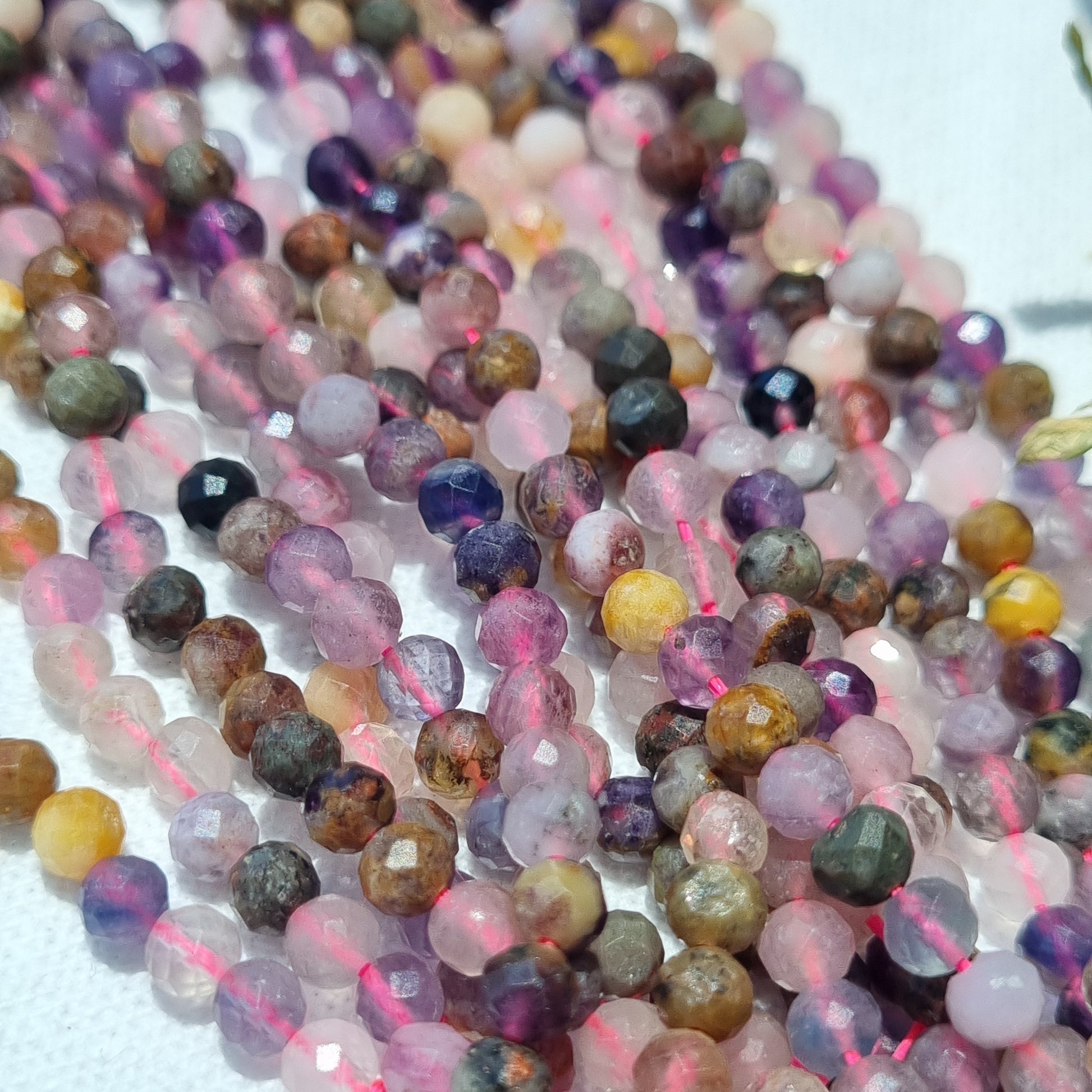 Faceted Super 7 Beads - 4mm round - Sparrow and Fox