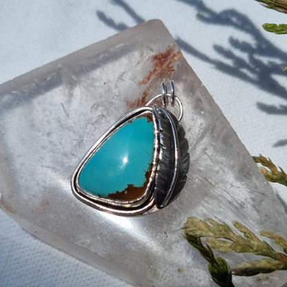 'Bluebird' - Sterling Silver Pendant with Bamboo Mountain Turquoise - Wendybird - Sparrow and Fox