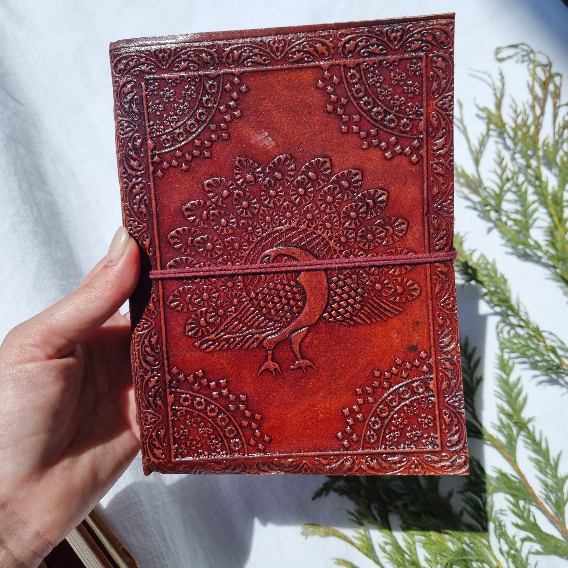 Leather Bound Handmade Recycled Paper Journal - Sparrow and Fox