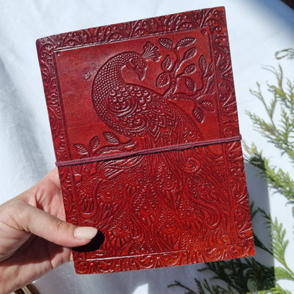 Leather Bound Handmade Recycled Paper Journal - Sparrow and Fox